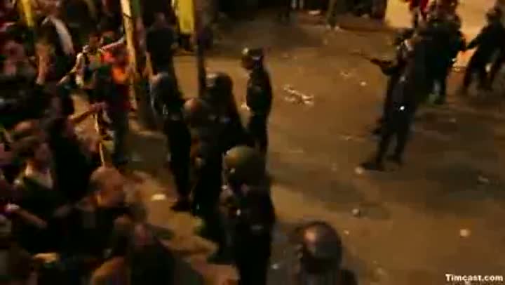 Police Beat Young Teens In Madrid Spain