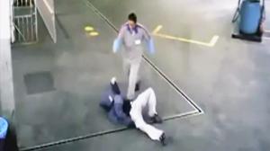 Robber Gets Leg Sweeped Arcade Style