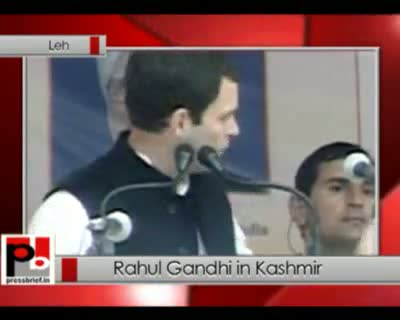 Rahul Gandhi in Kashmir at the function to lay the foundation stone for the tunnel project