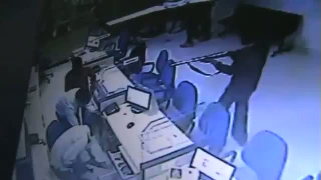 CCTV footage of bank robbery in Greater Noida