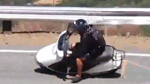Honda Elite Scooter Crashes Into Guardrail