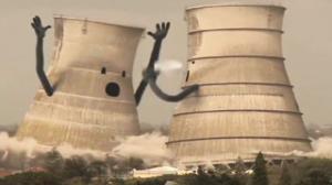 Sad Collapsing Cooling Towers