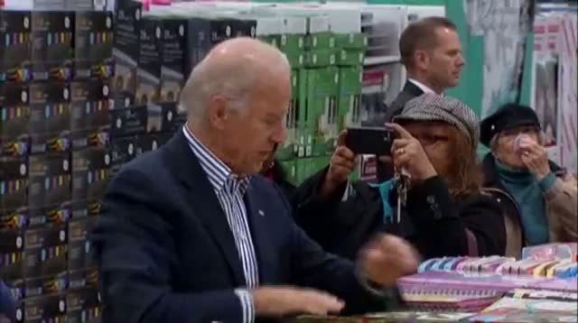 Biden, at Costco, Calls for Middle Class Tax Cut