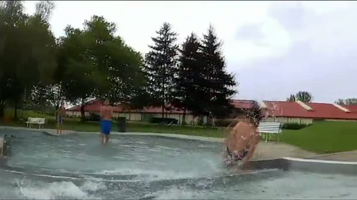 Pool Sliding Faceplant