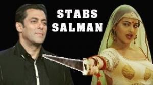 Sonakshi Sinha almost STABS Salman Khan in Dabangg 2