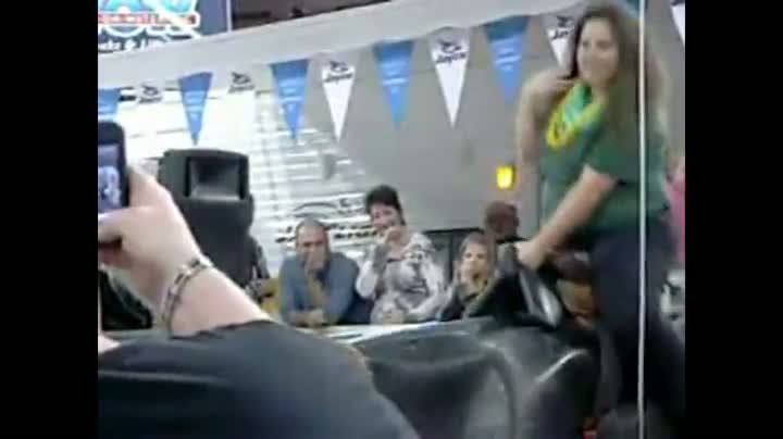 Fat Chick Knocked Out By Mechanical Bull