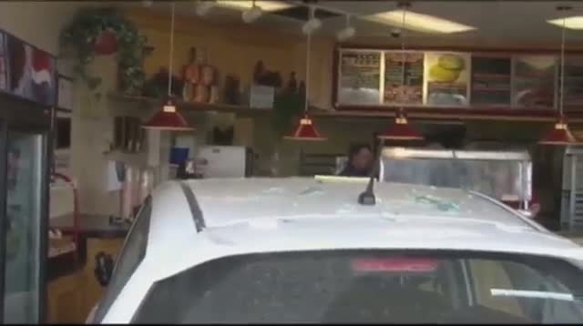 Man Drives Into Restaurant, Orders Pizza