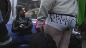 Annual No Pants Subway Ride in New York and Mexico City