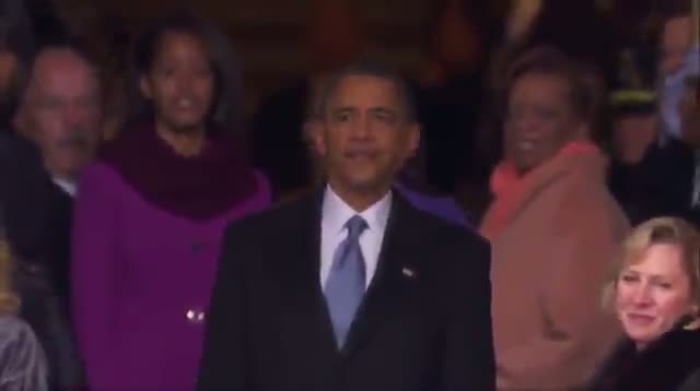 Obama's Last Look at Inauguration Crowds