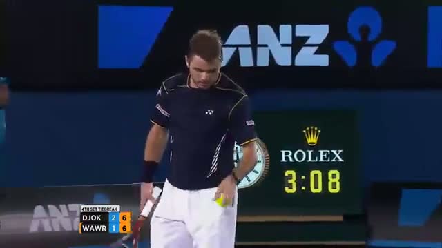 Novak Djokovic Hits Ballkid In The Head - Australian Open 2013