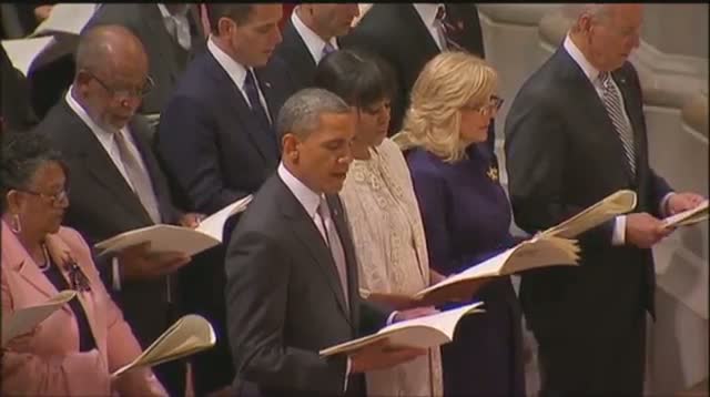 Obamas, Bidens Attend Cathedral Prayer