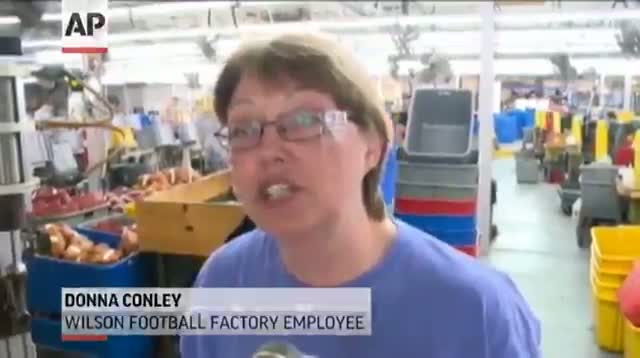 Raw: Wilson Workers Make Super Bowl Balls