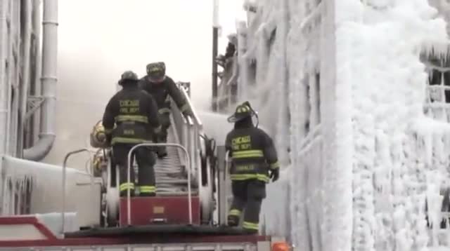 Raw - Warehouse Caked in Ice After Blaze