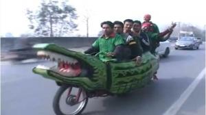 Crocodile on wheels