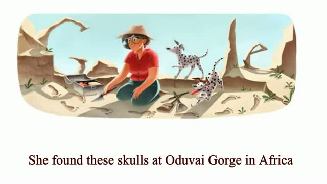 Google doodle celebrates British archaeologist Mary Leakey's birthday