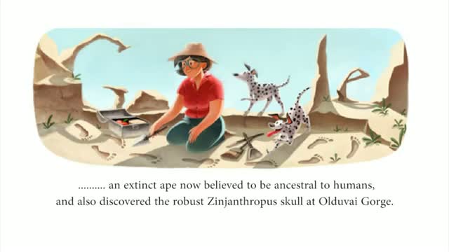 Google Doodle celebrates archaeologist Mary Leakey's 100th birthday