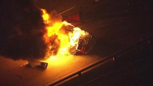 L.A. High Speed Car Chase Ends In Fireball