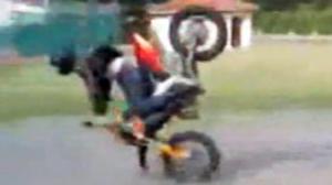 Dirtbike Rider Eats Asphalt