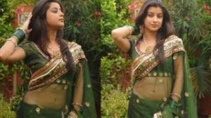 Actress Madhurima Transparent Saree Low Waist