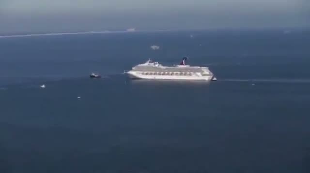 In the Air Over the Crippled Cruise Ship