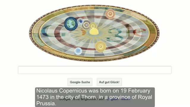 Nicolaus Copernicus Birthday Google Doodle - Feb 19, 2013