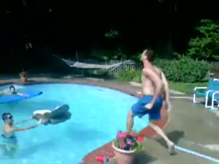 Flipping Into A Pool Chair