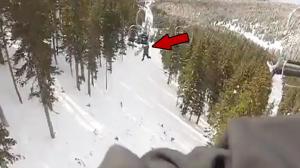 Kid Falls Off Of 50 Foot Ski-Lift