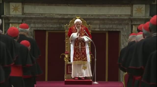 Benedict Greets Cardinals on Last Day As Pope