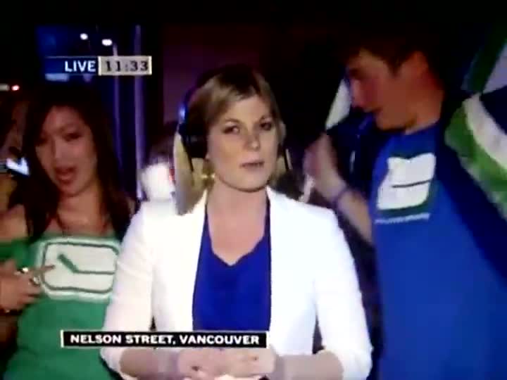 Hot News Reporter Ambushed By Crazy Canucks Hockey Fans