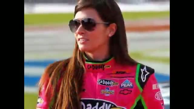 Danica Patrick hit in head by flying Rock at Dirt Track