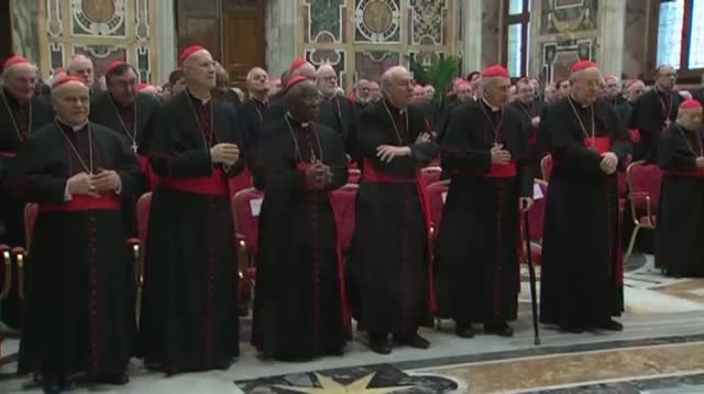 Pope Francis Greets Cardinals