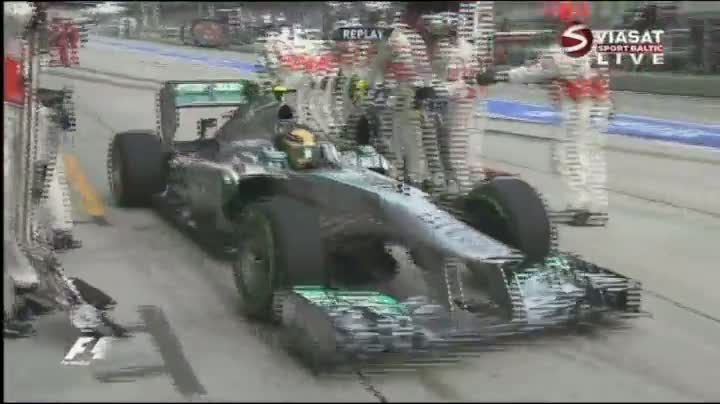 Lewis Hamilton Goes To The Wrong Pit Stop