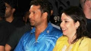 Sachin,Anjali at Mumbai Indian's Lounge Launch