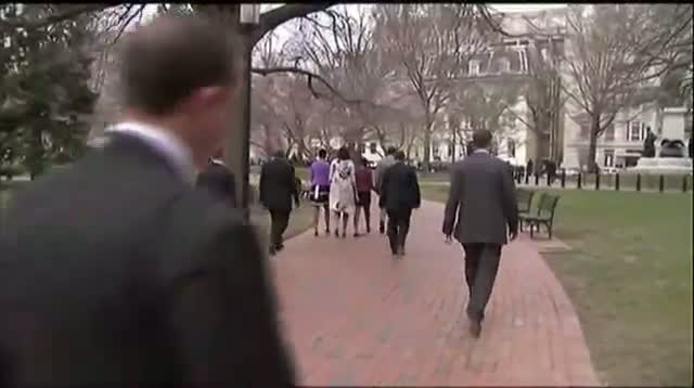 Obamas Walk to Easter Service