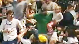 Dad Catches Foul Ball While Holding Daughter