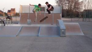 360 Board Flip From One Skater To Another