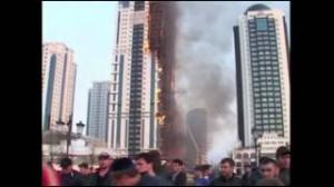 Fire Engulfs 40-story Building in Chechnya