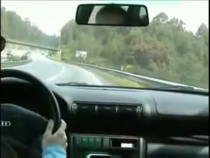 Guy Saves Car From Guardrail