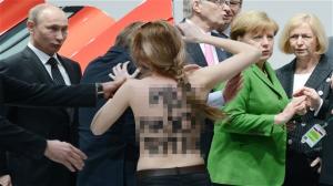 Vladimir Putin Gives Topless Political Protest Two Thumbs Up