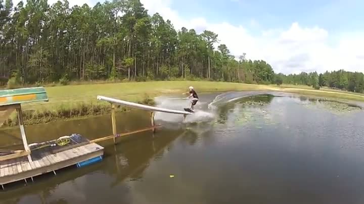 Wakeboarder Wipes Out Bigtime - Awesome Video
