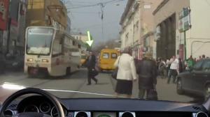 Russian Man Walks Directly Into Tram