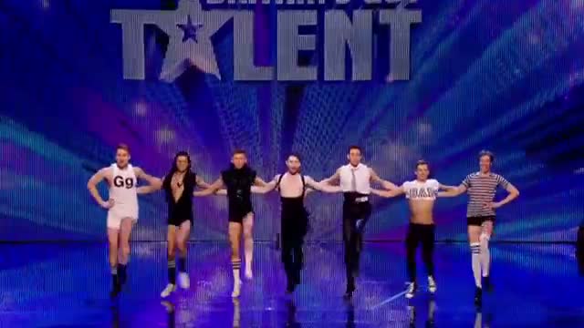 Glambassadors high kicking dancing - Week 5 Auditions - Britain's Got Talent 2013