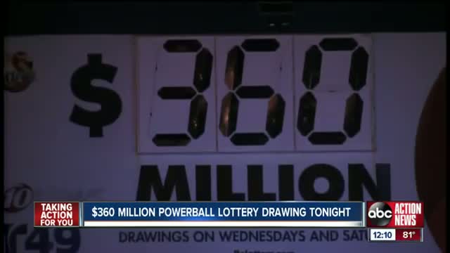 Powerball Jackpot Climbs to $360,000,000