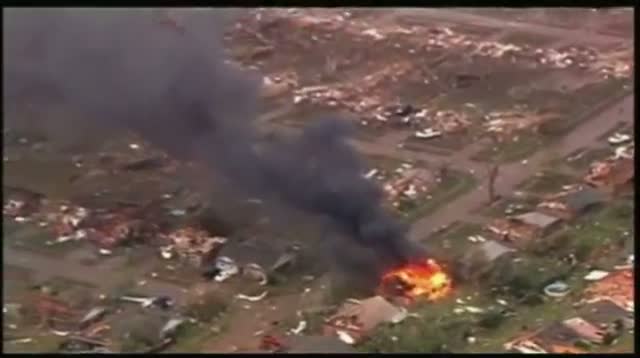 House Burns After Massive Oklahoma Tornado