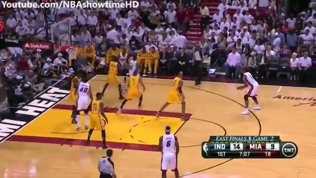 Dwayne Wade And-one - Pacers vs Heat - May 24, 2013 (Game 2) - NBA Eastern Finals 2013