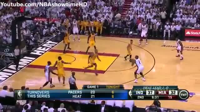 Chris Bosh Wide-Open Three-Pointer - Pacers vs Heat - May 24, 2013 (Game 2) - NBA Eastern Finals