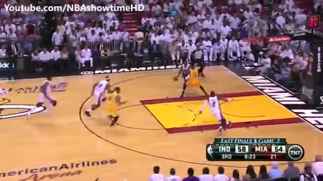 LeBron James' MONSTER Reverse-Dunk - Pacers vs Heat - May 24, 2013 (Game 2) - NBA East Finals 2013
