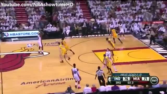 LeBron James Buzzer-Beater - Pacers vs Heat - May 24, 2013 (Game 2) - NBA Eastern Finals 2013