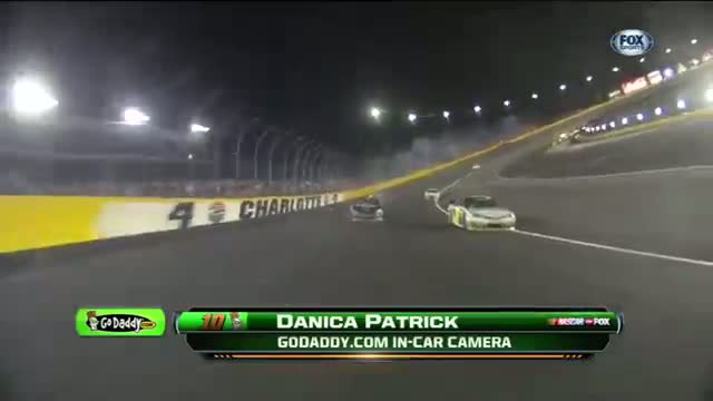 Danica Patrick Crashes at Coca-Cola 600 in Charlotte (In-Car Camera)