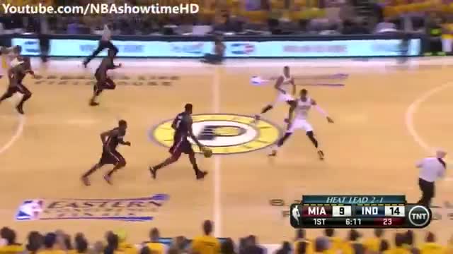 LeBron finds Wade for the Dunk - Miami Heat Vs Indiana Pacers - May 28, 2013 (Game 4) - 1st Qtr Highlights - NBA East Finals 2013
